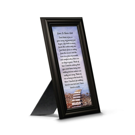 Memorial Picture Frames Sympathy Gift, Condolence Card, Photo Frames for Sympathy Gift Baskets, Bereavement Gifts In Memory of Loved One, Memories Wall Decor, Love is Never Lost Framed Poem, 7378B