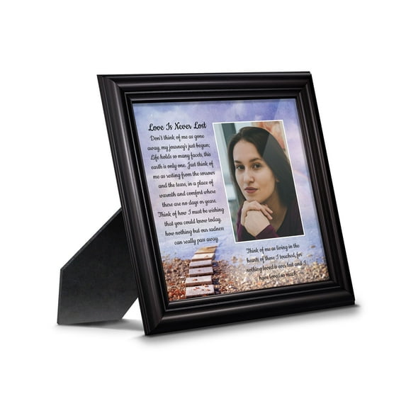 Memorial Picture Frames Sympathy Gift, Condolence Card, Photo Frames for Sympathy Gift Baskets, Bereavement Gifts In Memory of Loved One, Memories Wall Decor, Love is Never Lost Framed Poem, 6383B