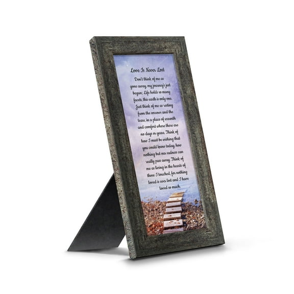 Memorial Picture Frames Sympathy Gift, Condolence Card, Photo Frames for Sympathy Gift Baskets, Bereavement Gifts In Memory of Loved One, Memories Wall Decor, Love is Never Lost Framed Poem, 7378BW