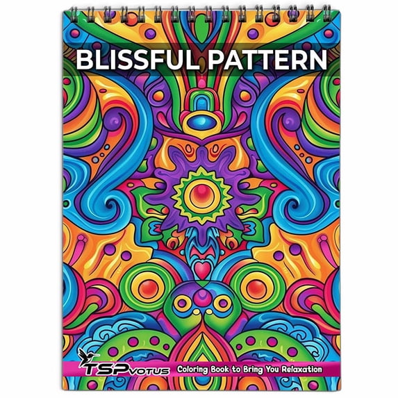 TSPVOTUS Blissful Pattern Coloring Book for Adult, Spiral Bound, Soft Cover
