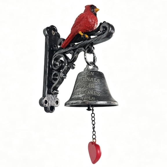 Memorial Red Cardinal Bell, Funny Garden Hanging Wind Bell, Outdoor Wall Yard Decor, Remembrance Gift