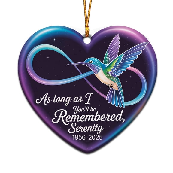 Memorial Remembering Missing You Christmas Ornament 2025, As Long I Breathe You'll Be Remembered Christmas Ornament
