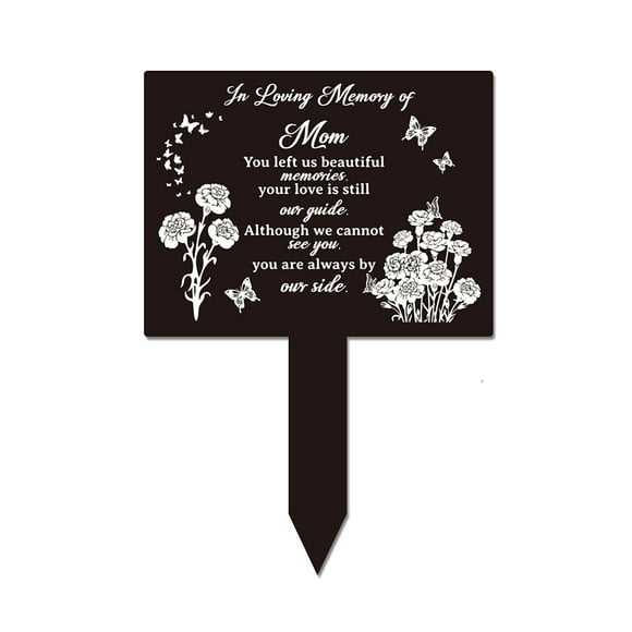 Memorial Remembrance Plaque Stake Acrylic Plaque Memorial Commemoratory Sign Garden Remembrance Decoration in Loving Memory of Mom DIY