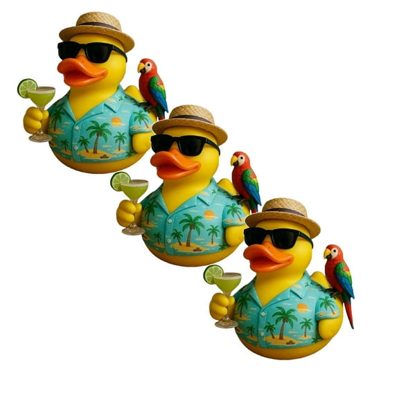 Jimmy Buffet Memorial , Tropical Tribute Figurine, Resin Rubber Memorial Decor, Cute Beach Collectible, Gifts for Kids & Adults 3PCS