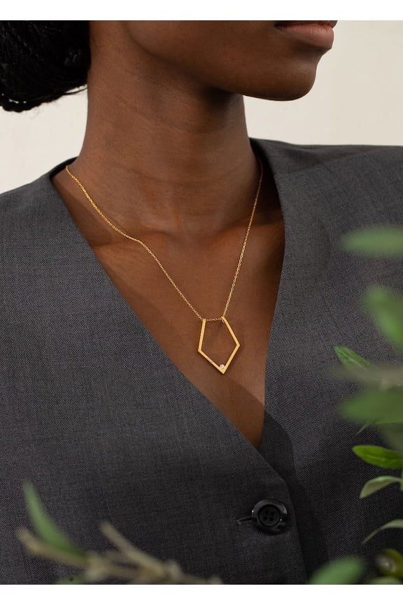 Memorial Ring Holder Necklace - Engagement Ring Keeper - Commemorative Gift For Mom - Promise Ring Holder Jewelry - Geometric Ring Holder