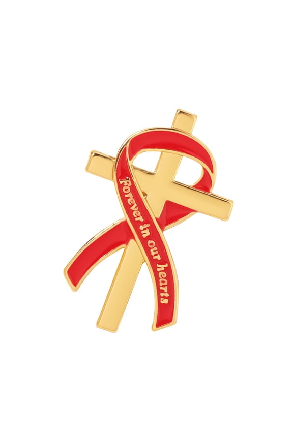 Memorial Service Brooch Pin Ribbon Lapel Badge Gold Tone Alloy Accessory for Mourning Ceremony Guests and Family