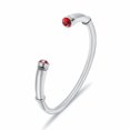 thumbnail image 1 of Memorial Stainless Steel Bangle with Red Birthstone Cremation Jewelry for Ashes Funeral Urns Bracelet, 1 of 7