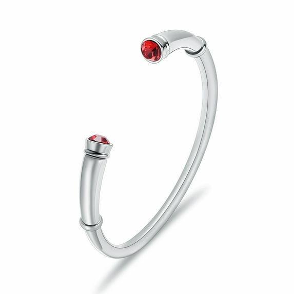 Memorial Stainless Steel Bangle with Red Birthstone Cremation Jewelry for Ashes Funeral Urns Bracelet