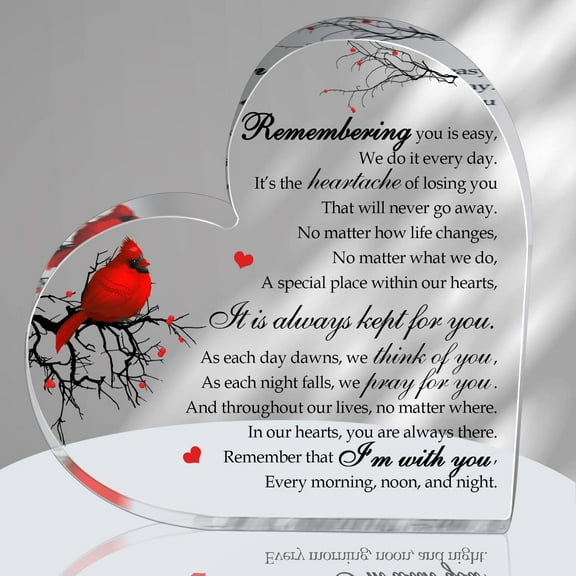 Memorial Sympathy Gifts,Funeral Condolences Grief Cardinal Gift,Loss Mother Father in Memory for Loss of Loved One,Heart Remembrance Grieving Bereavement Gifts