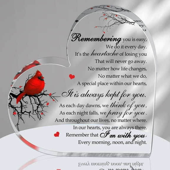 Memorial Sympathy Gifts,Funeral Condolences Grief Gift,Loss Mother Father in Memory for Loss of Loved One,Heart Remembrance Grieving Bereavement Gifts for Loss Dad Husband Mom 4x4 inch