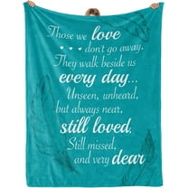 Memorial Sympathy Gifts for Loss of Loved One Mom Dad, Bereavement Gift Ideas, Best Bereavement Gifts, Hugs from Heaven Memorial Sympathy Throw Blanket for Couch 60" x 50" - Grey Green