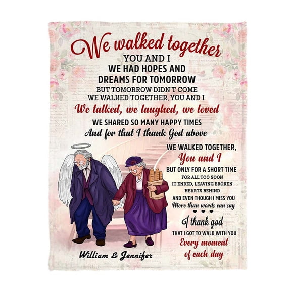 Memorial Tribute For Couple Remembrance Fleece Blanket, 30x40in Fleece Blanket
