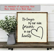 Memorial Wall Decor Forever In Our Hearts Quote Family Stickers Decals 11x11.5-Inch Black
