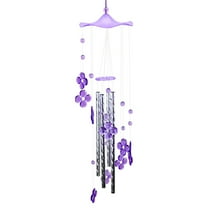 Memorial Wind Chime - Purple, 78cm, Metal Tubes, Tuned Melody - Sympathy Gift for Garden/Patio - 1pc