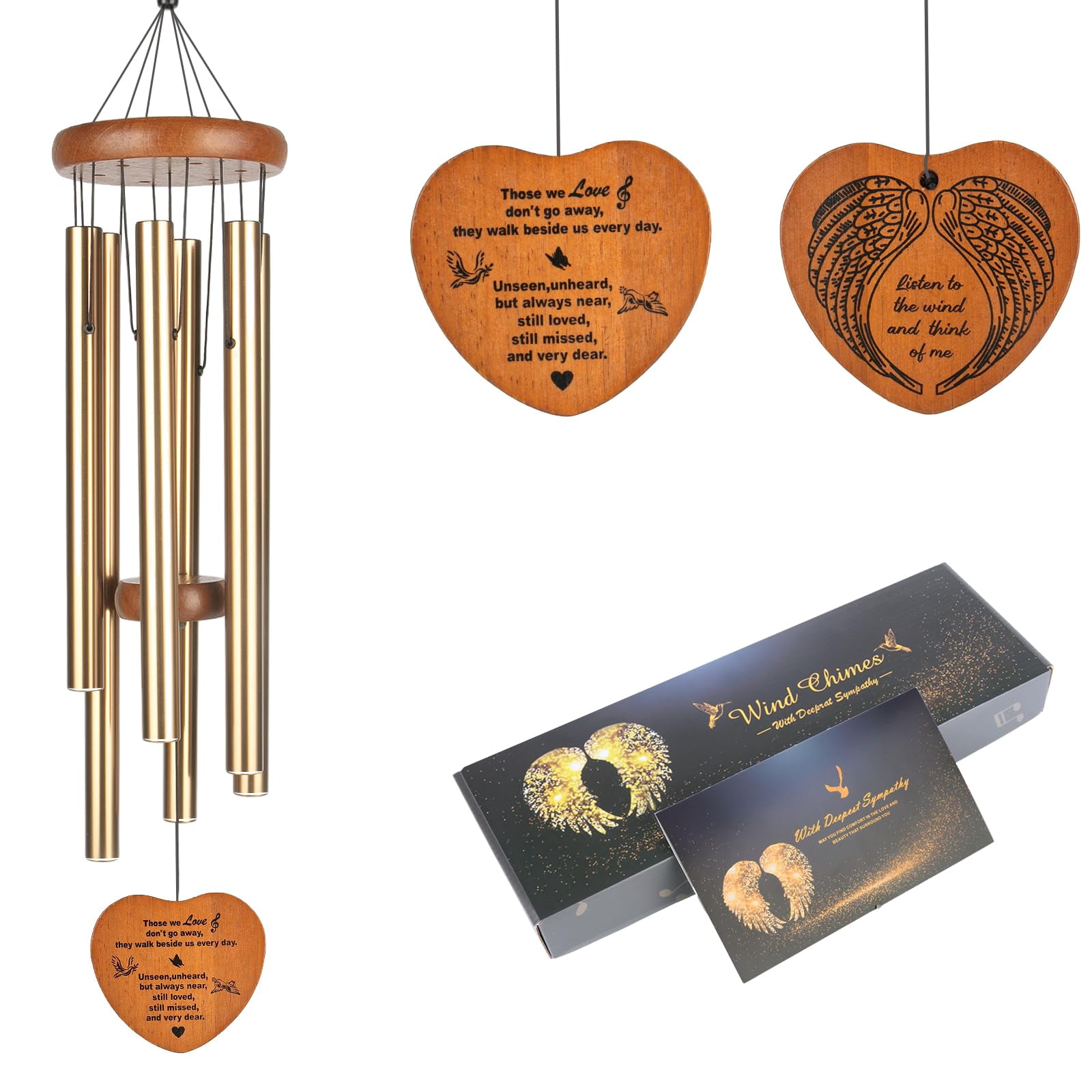 Memorial Wind Chimes  37" Large Outdoor For Loss Of Loved One Meaningful Sympathy Gifts In Memory Father Mother Or A