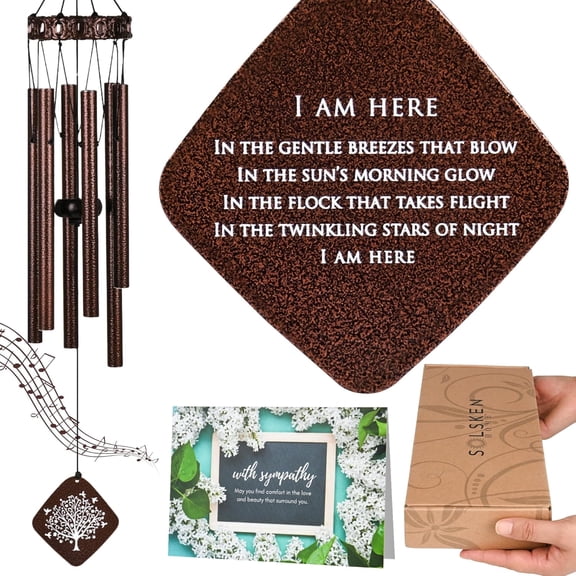 Memorial Wind Chimes I Tree of Life Wind Chime I Windchimes in Memory of a Loved One I Bereavement Gift for Loss of Father, Mother, Wife, Husband I Condolence Remembrance Gift I 29" Bronze