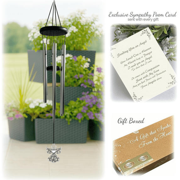 Memorial Wind Chimes Sympathy Gift - In Angels Arms