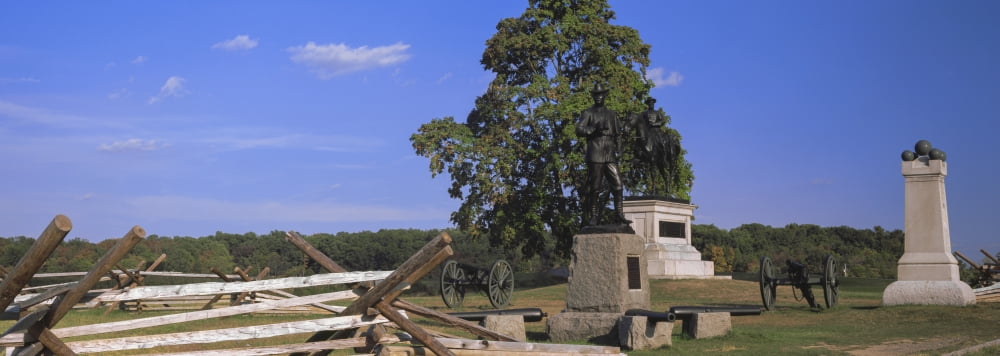 Memorial at Gettysburg National Military Park Gettysburg Pennsylvania USA Canvas Art - Panoramic Images (7 x 18)