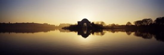 Memorial at the waterfront Jefferson Memorial Tidal Basin Potomac River Washington DC USA Canvas Art - Panoramic Images (36 x 12)
