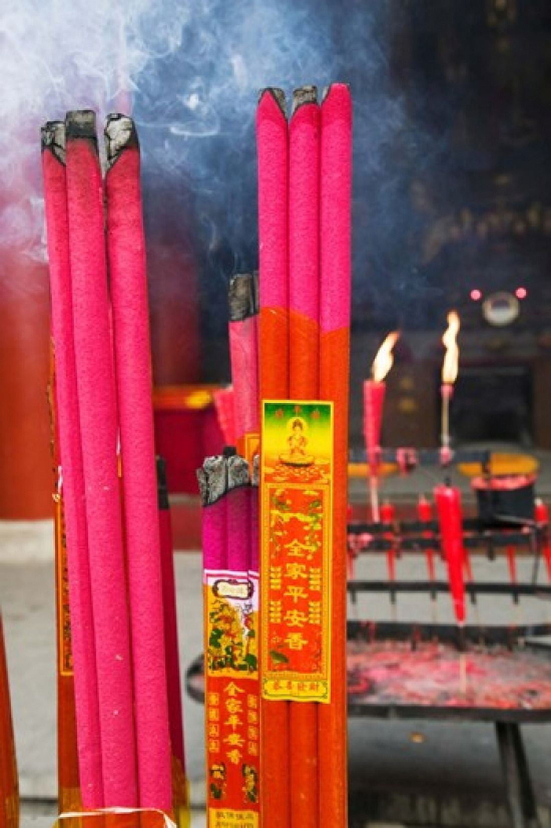 Memorial incenses Mingshan Fengdu Ghost City Fengdu Yangtze River Chongqing Province China Canvas Art - Panoramic Images (24 x 36)