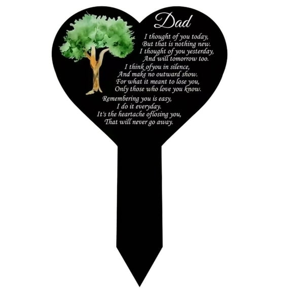 Memorial plaque Cemetery gravestone Black Memorial Garden post Outdoor Courtyard Sympathy Cemetery Waterproof cemetery decoration, heart-Style 1
