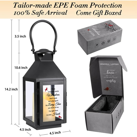 Memorial with LED Candle - Sympathy Gifts for Loss of Loved Ones