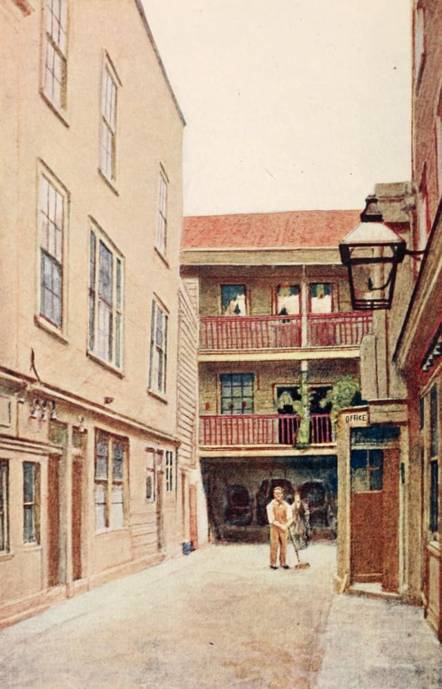 Memorials of Old London 1908 Old Bell Inn Holborn Canvas Art - Philip Norman (18 x 24)