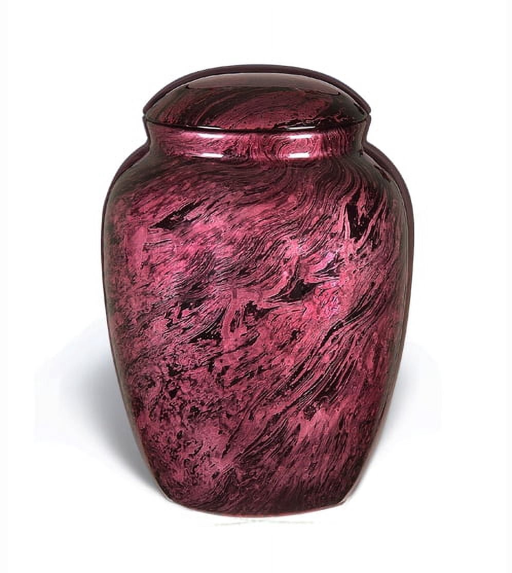 Memorials4u Fiber Glass Cremation Urn - Adult Urn - Handcrafted Light weighed Adult Funeral Urn for Ashes - Great Deal Free Velvet Bag and Ash Bag (Pink Rose)