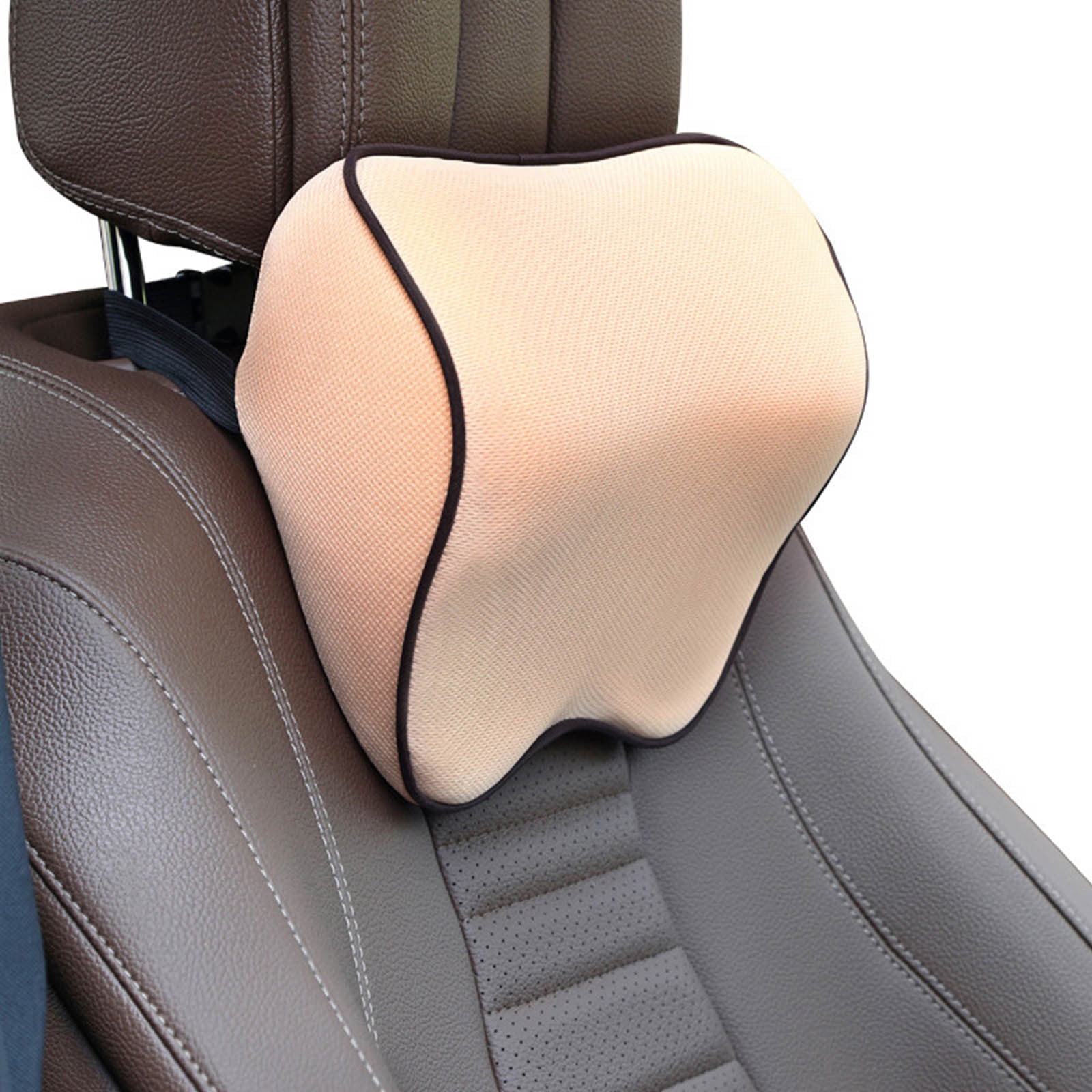 2-Pack Memory Foam Neck Pillows For Car & Office Chair - Adjustable Straps, Removable Washable Cover, Ergonomic Headrest Support