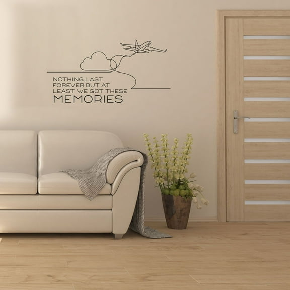 These Memories Life Quote Airplane Air Plane Jet Helicopter Wall Sticker Art Decal for Girls Boys Kids Room Bedroom Nursery House Fun Home Decor Stickers Wall Art Vinyl Decoration Size (24x40 inch)