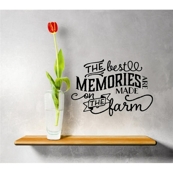 The Memories Are Made On The Farm Farm Chicken Cow Horse Farmer Ranch Egg Fox Hen House Pig Sheep Holiday Gift Decorating Ideas Girl Boy Bedroom Wall Decal Sticker - Size: 18 Inch x 26 Inch