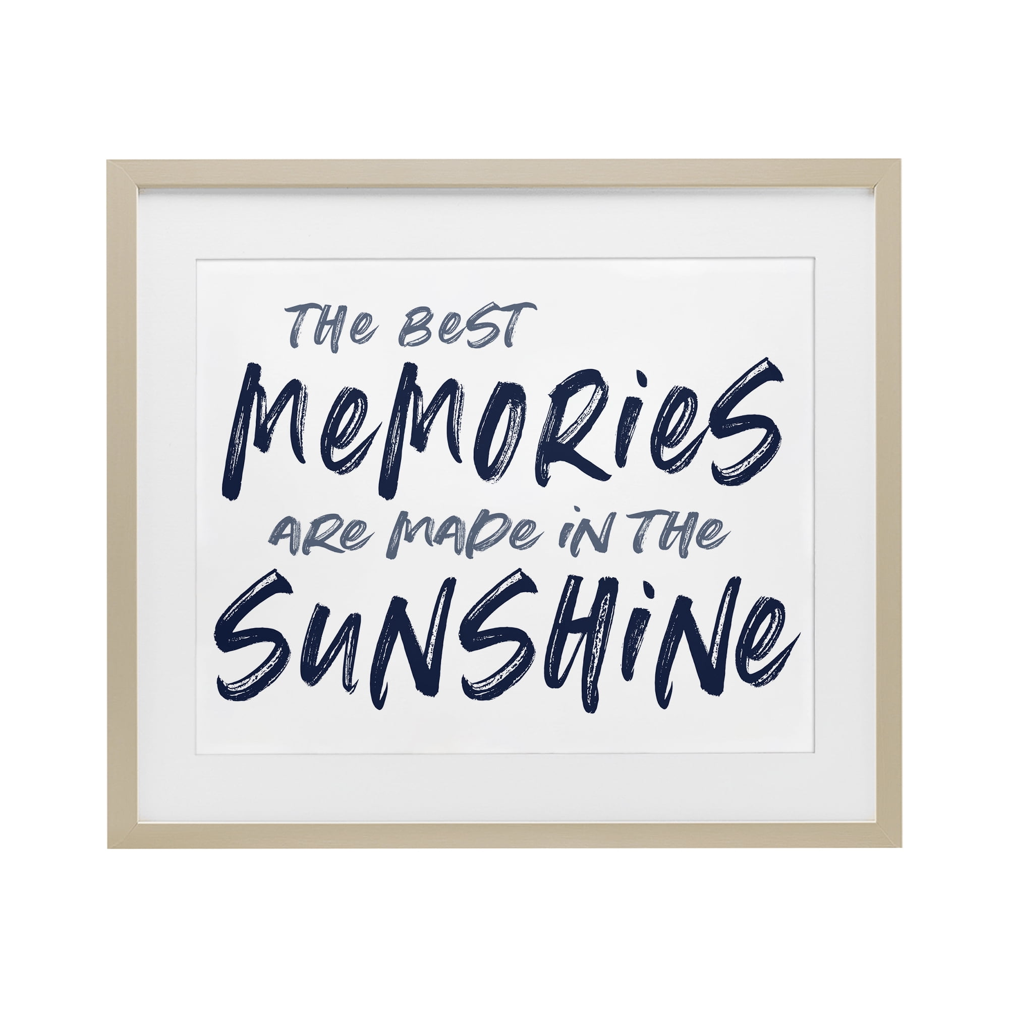 Memories Made In Sunshine Birch Framed Print Under Glass, design by Lettered and Lined