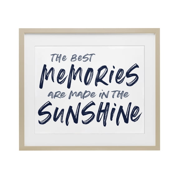 Stupell Industries Coastal Memories Made In Sunshine Birch Framed Print Under Glass, 16 x 13, by Lettered and Lined