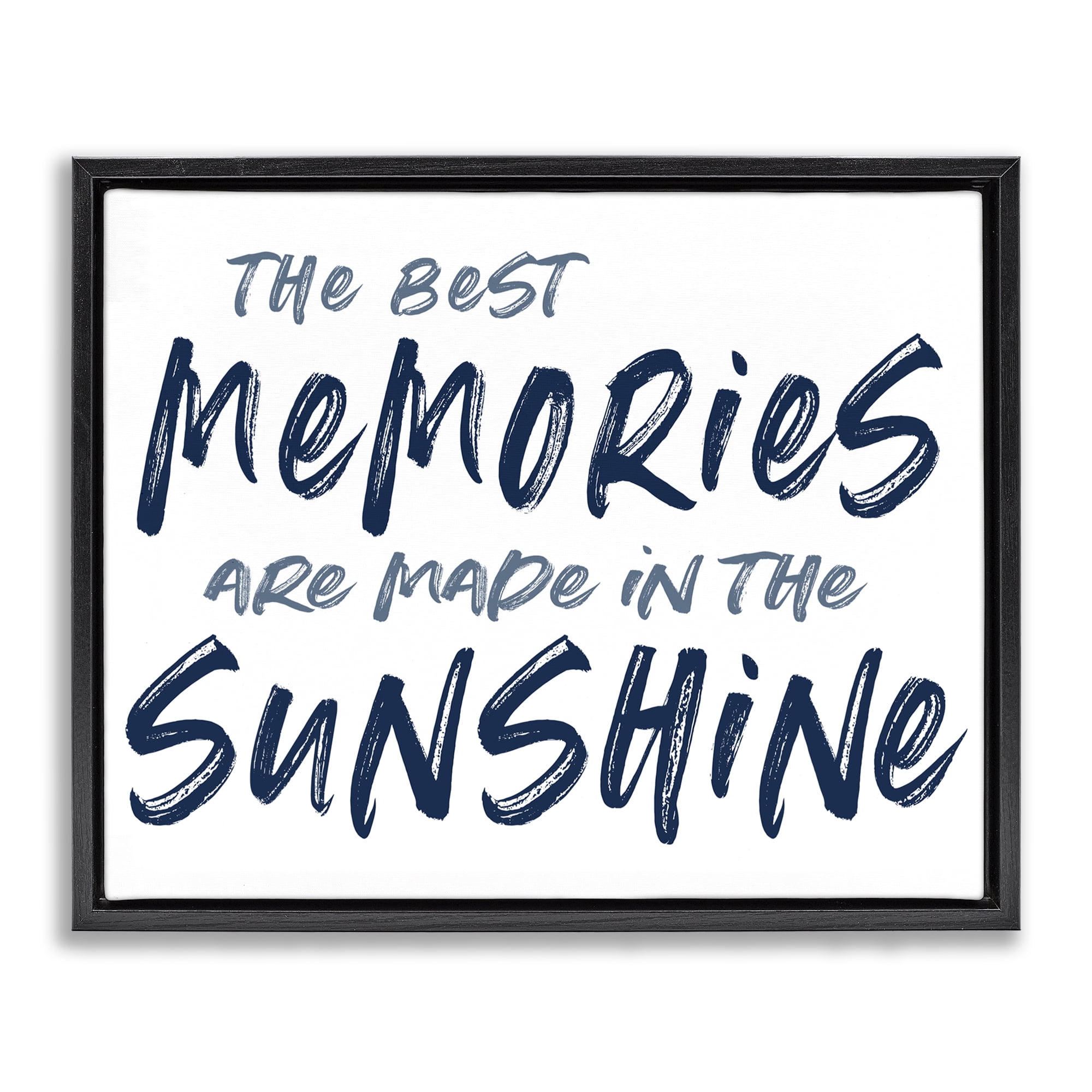 Memories Made In Sunshine Black Framed Floater Canvas Wall Art, design by Lettered and Lined