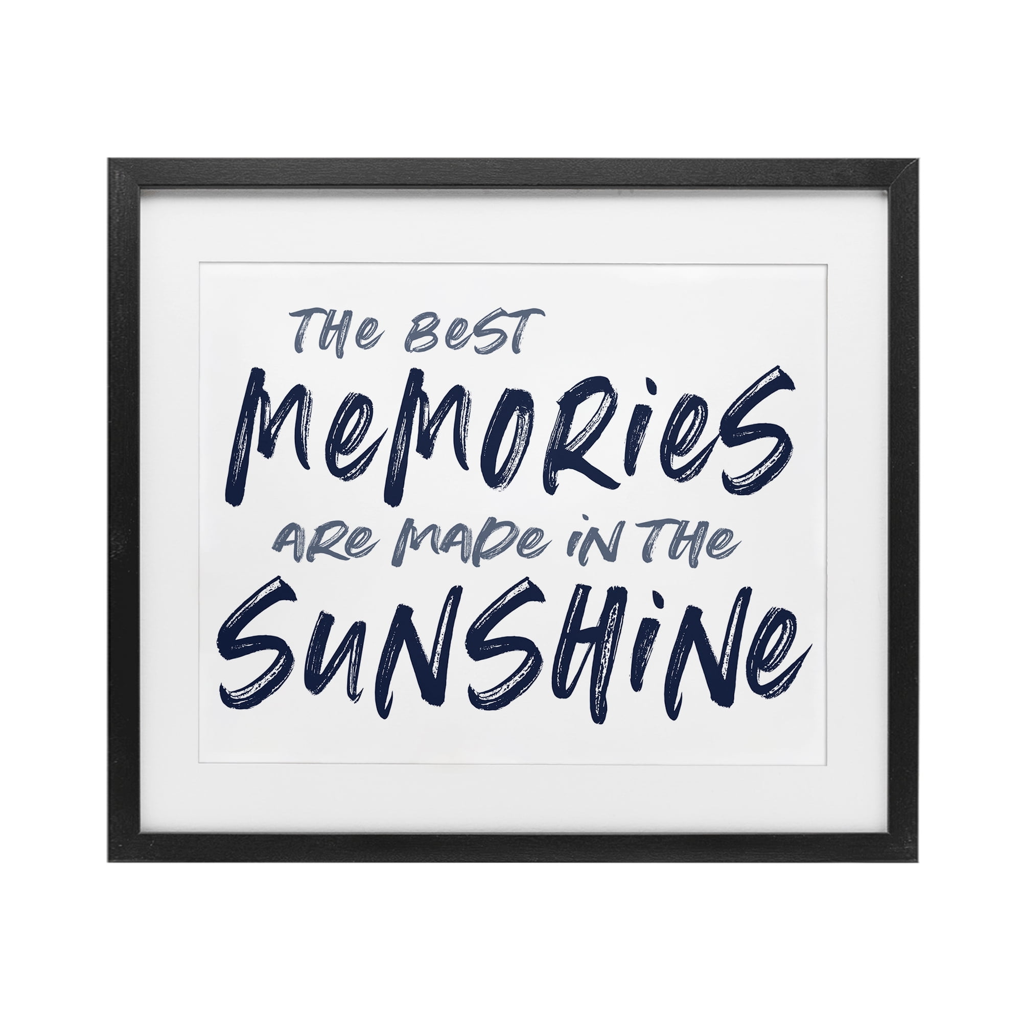 Memories Made In Sunshine Black Framed Print Under Glass, design by Lettered and Lined