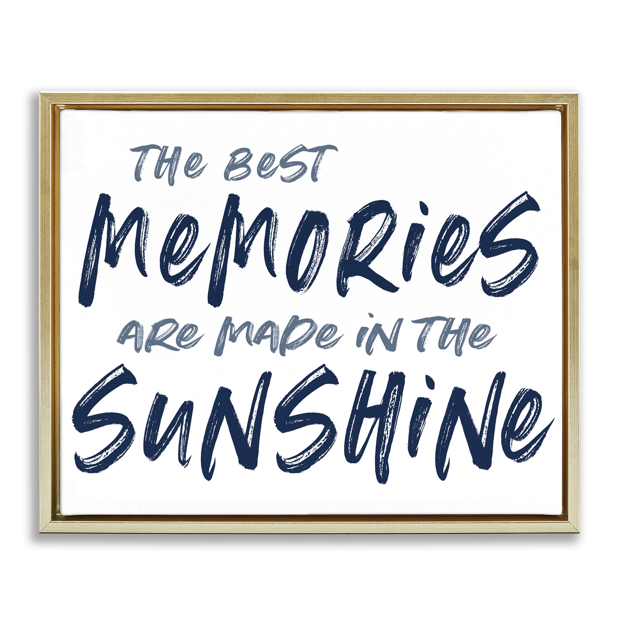 Memories Made In Sunshine Gold Framed Floater Canvas Wall Art, design by Lettered and Lined