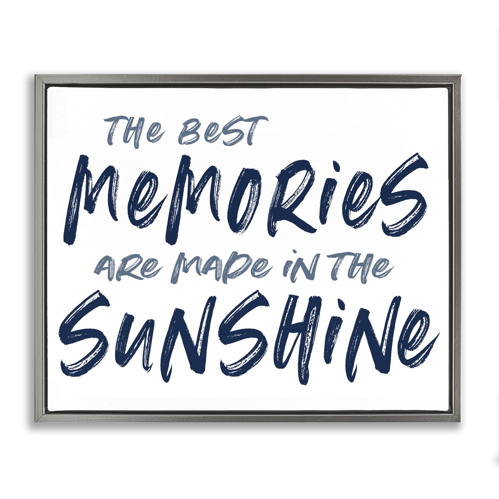 Memories Made In Sunshine Gray Framed Floater Canvas Wall Art, design by Lettered and Lined