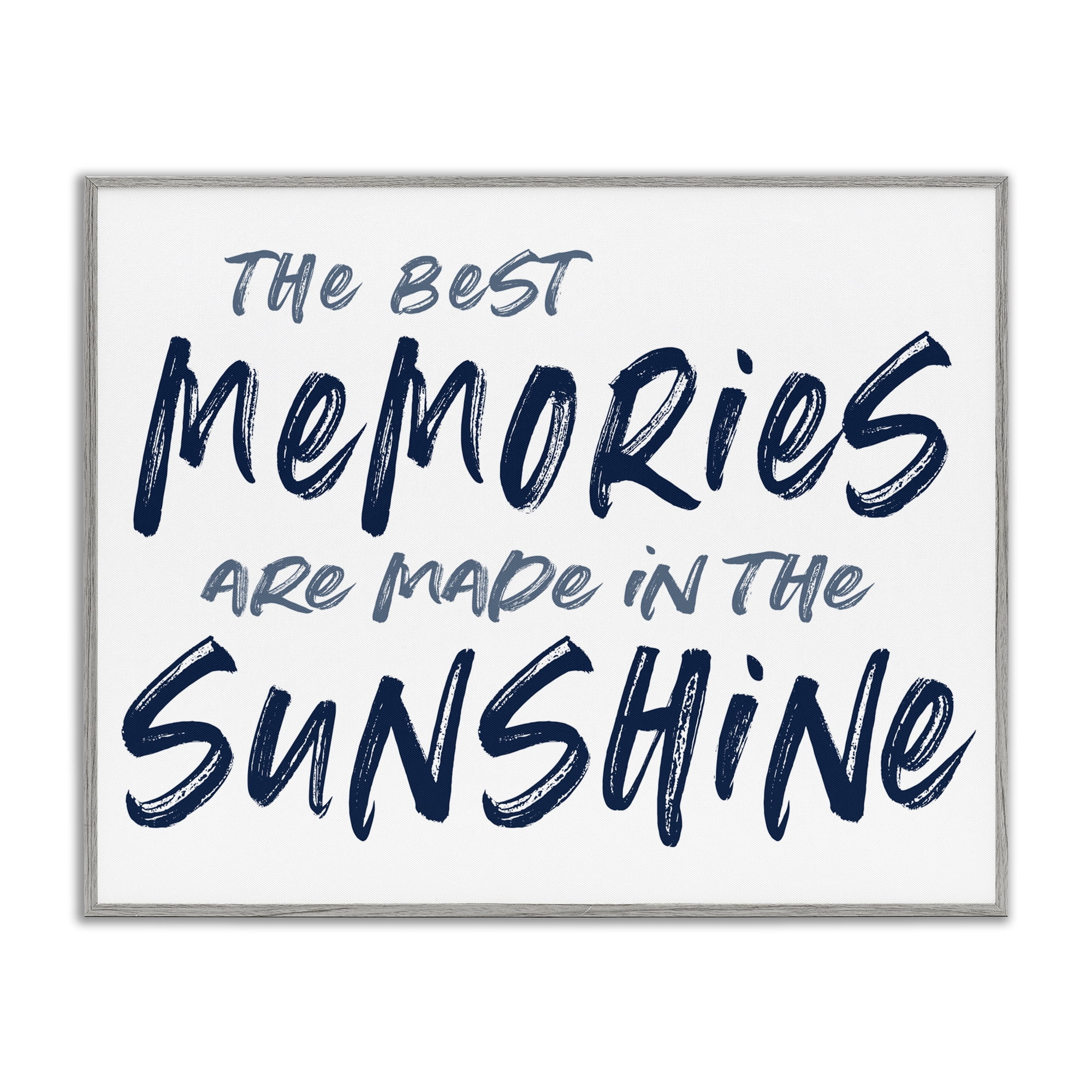 Memories Made In Sunshine Gray Framed Giclee Art, design by Lettered and Lined