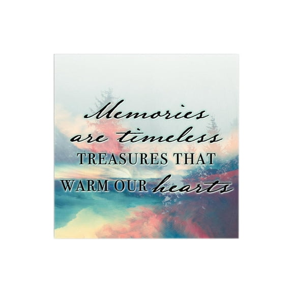 Memories Warm Hearts Blue Splash Tree 12 x 12 Wood Wall Sign Plaque