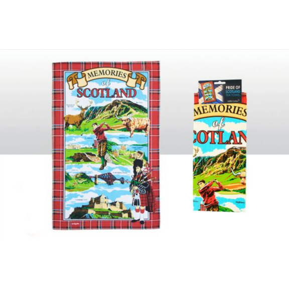 Elgate Antimicrobial Memories of Scotland Tea Towels
