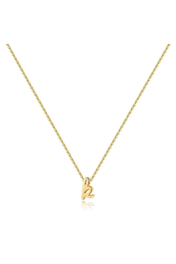 925 Sterling Silver Initial Necklace, Dainty Letter K Gold Cursive Initial Necklace for Women, Valentines Mothers Day Gifts Jewelry Hypoallergenic Necklace for Women C113