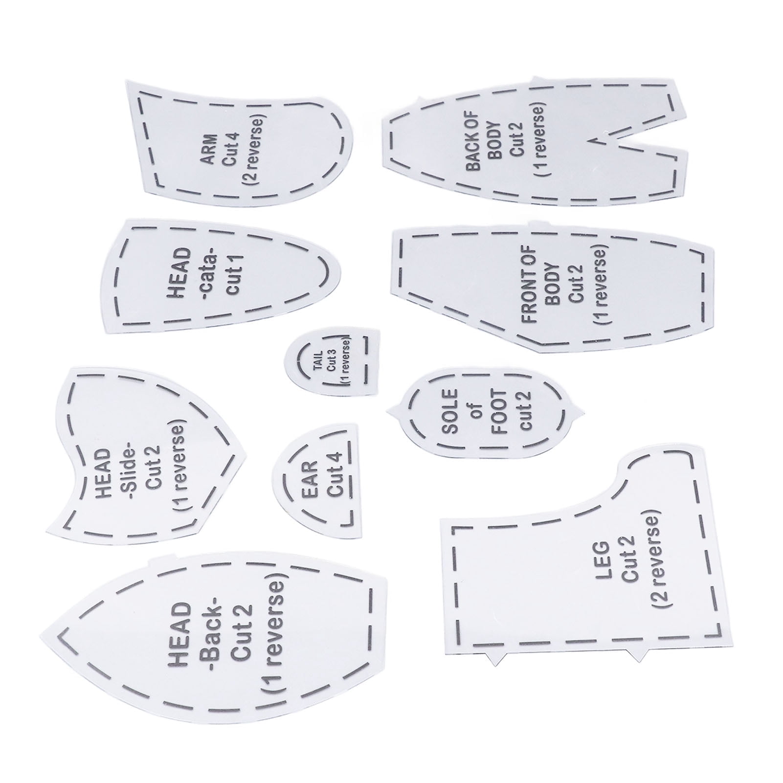 Memory Bear Template Ruler Set, DIY Acrylic Quilting Tools Reusable ...