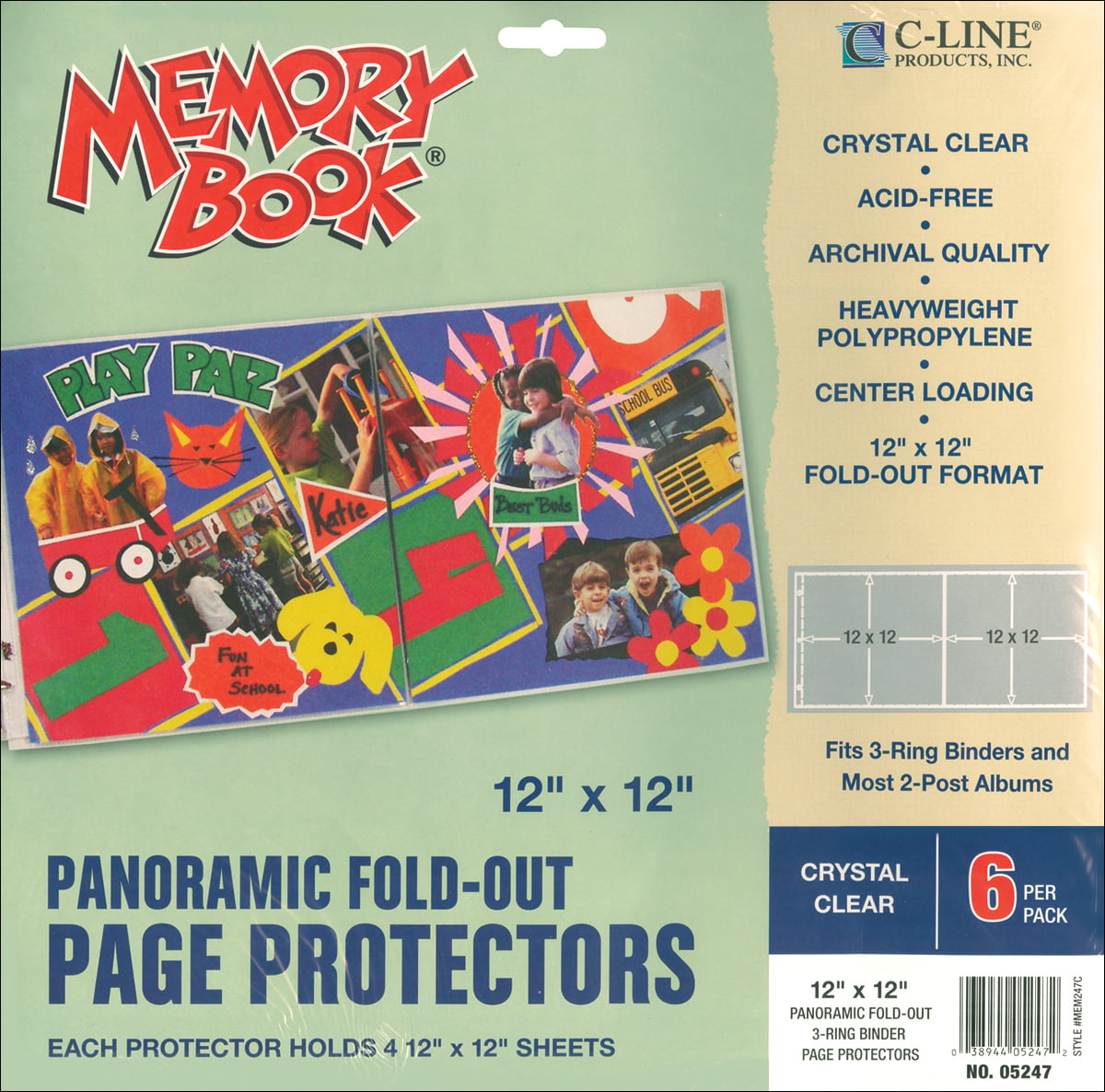 MBI Page Protectors 12x12 6/Pkg