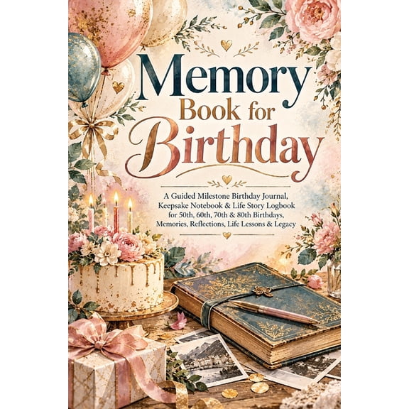 Memory Book for Birthday: A Guided Milestone Birthday Journal, Keepsake Notebook & Life Story Logbook for 50th, 60th, 70, (Paperback)