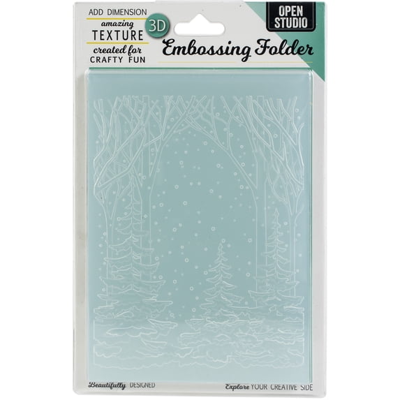 Memory Box 3D Embossing Folder 4.5"x5.75"-Snowy Forest