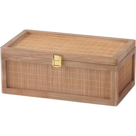 Memory Box, Unique Bamboo Keepsake Boxes with Hinged Lids, Boho Wedding Keepsake Box, Decorative Box with Lid for Crafts, trinkets and Photo Storage