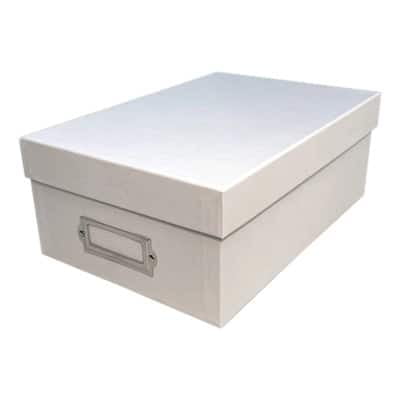 White Memory Box by Simply Tidy - Store and Organize Photos - Keepsakes - DVD and CDs - Acid Free - Bulk 12 Pack