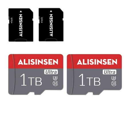Memory Card 1TB Micro SD Card 1TB Mini SD Card with Adapter TF Card High Speed Class 10 for Dash Cams,Body Cams,Action Camera,Surveillance 2-pack