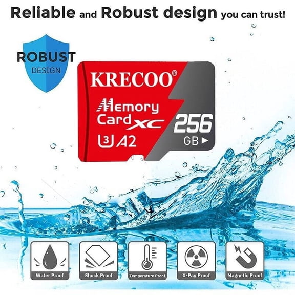 Memory Card 256GB Micro SD Card Class 10 A2 4K UHD GoPro Video Recording
