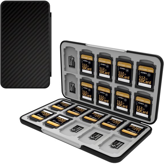 Memory Card Case with 40 Slots for 20 Micro SD SDXC SDHC TF Cards and 20 SD SDXC SDHC Cards, SD Card Holde Features a Portable and Compact Design for Easy to Carry